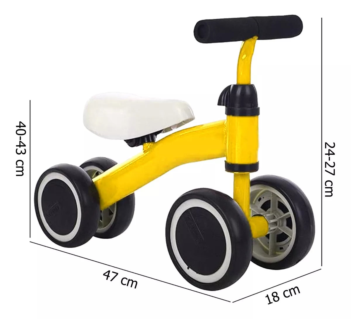 Bicicleta De Equilibrio Infantil Sin Pedales 4 Llantas